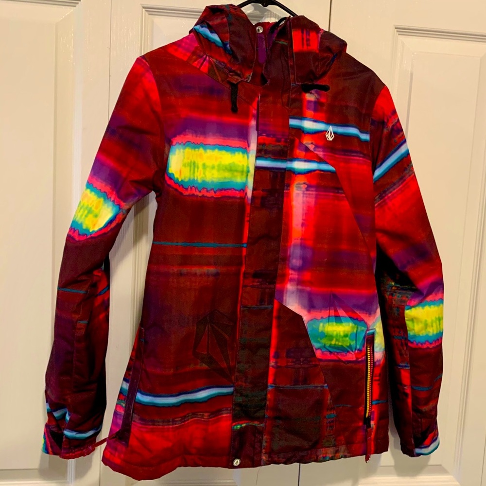 Volcom Red Multi-Color Ski Snow Jacket